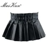 Pleated Dress Bandage Wide Belts for Women Faux Leather Elastic Waistband Elegant Lotus Leaf High Waist Belt Girdle Female ► Photo 2/6