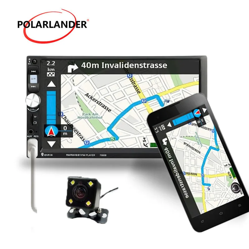 7 дюймовый mp5 плеер стерео 2DIN с сенсорным экраном MirrorLink FM USB TF Bluetooth камерой для