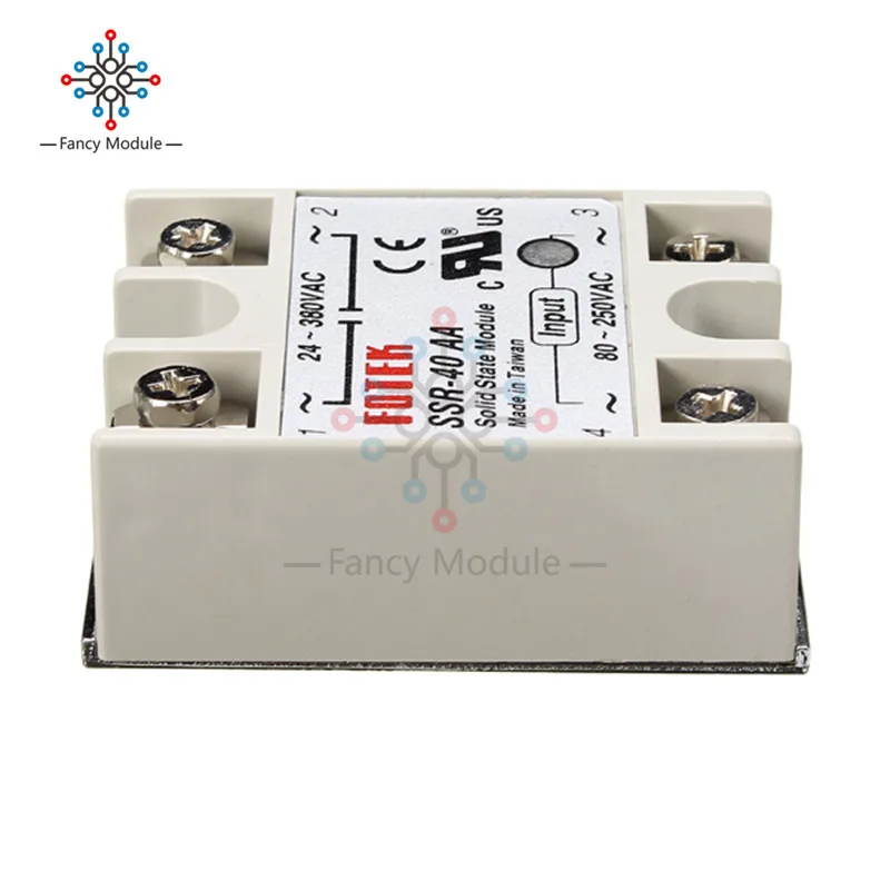 90-480V AC SSR-40AA-H 40A Solid State Relay Module 80-280V AC Heat Sink