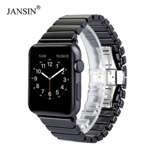 Керамический браслет JANSIN для apple watch, ремешок серии 5 4 3 2 1, ремешок для apple watch 38 мм/42 мм/40 мм/44 мм, пряжка-бабочка