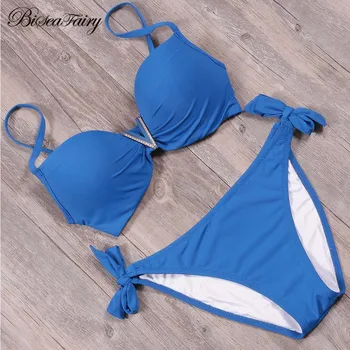 

BISEAFAIRY 2019 Push Up New Sexy Print Women Swimsuit Brazilian Bikini Set Halter Beach Bathing Suit Swimwear Biquini Swimwear