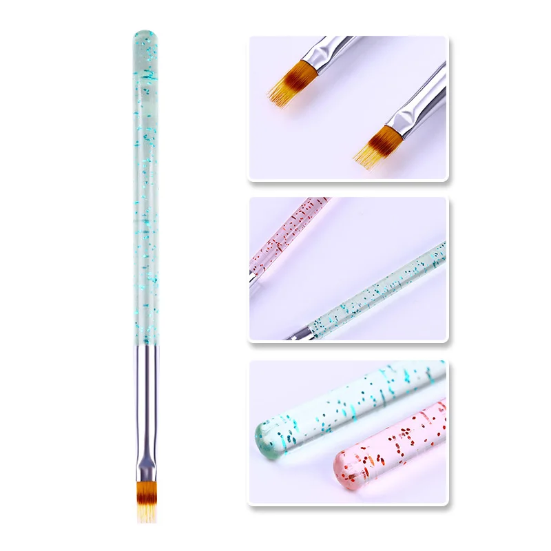 

1 Pc Gradient Nail Art Brush Pen Red Green Glitter Acrylic Handle Painting Drawing UV Gel Polish Brush Manicure Nail Art Tools