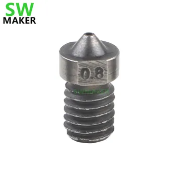 

1pcs V6/V5 Hardened Steel Die Steel Nozzle 0.4/0.6/0.8/1.0/1.2/1.5mm 1.75mm for V6 Titan Aero Prusa I3 Ultimaker 3D printer