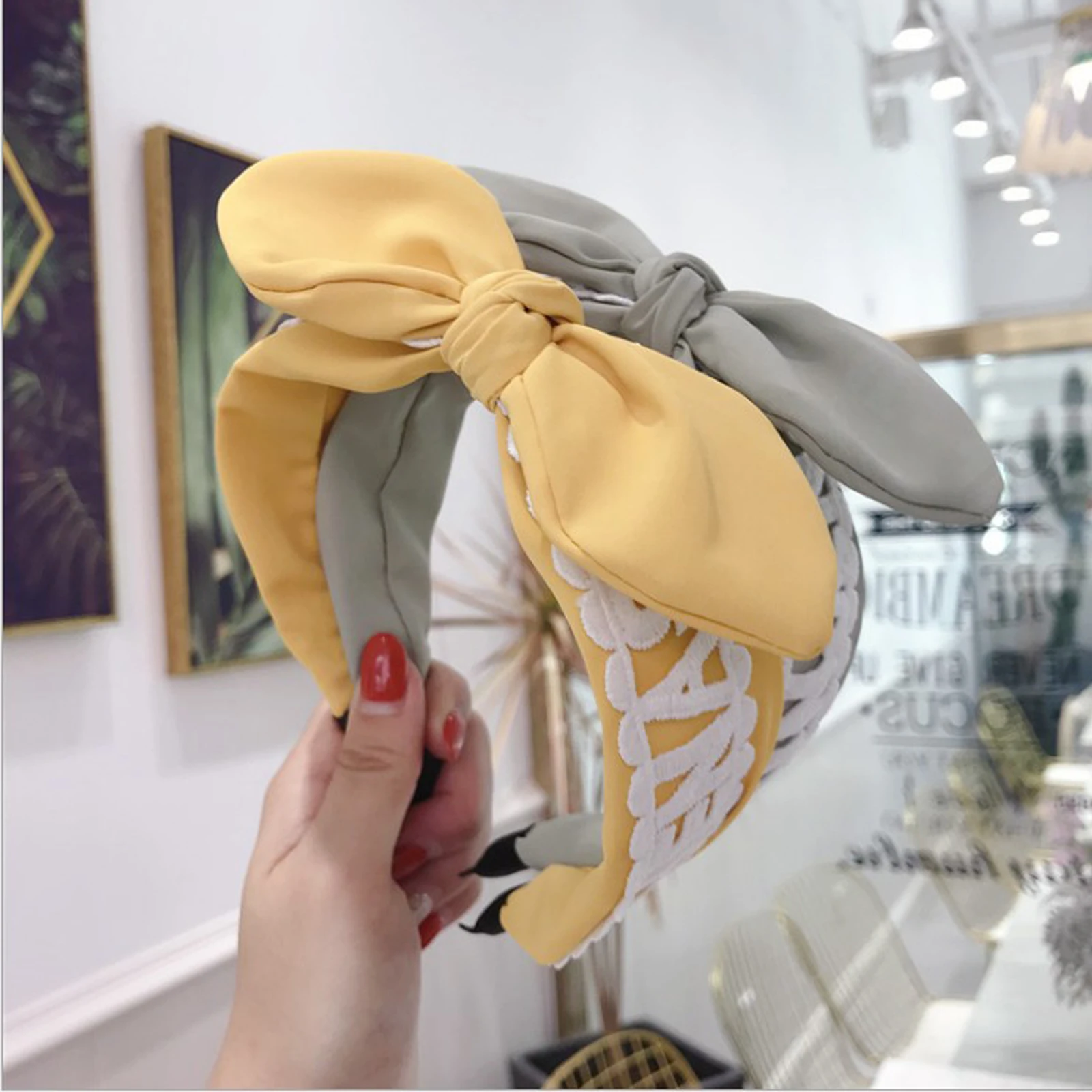 

Fashion Girls Headband Big Bow Knot Hairband Lovely Candy Turban Girls Wide Side Hair Band Hair Accessories Adult
