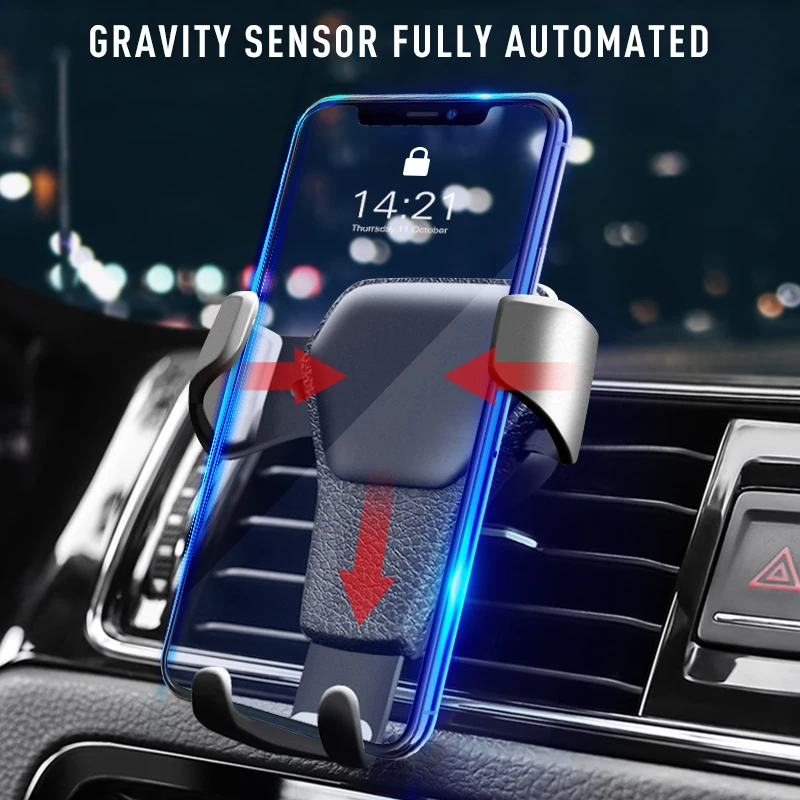 Универсальный автоматический гравитационный автомобильный держатель телефона Air Vent Подставка Кронштейн эргономичный дизайн для iPhone для