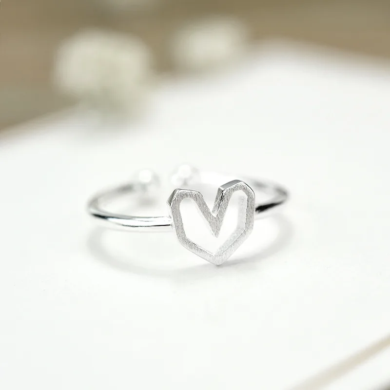 

New 925 Sterling Silver Rings Hollow Shape Couple For Women Rings Adjustable Rings Free Shipping