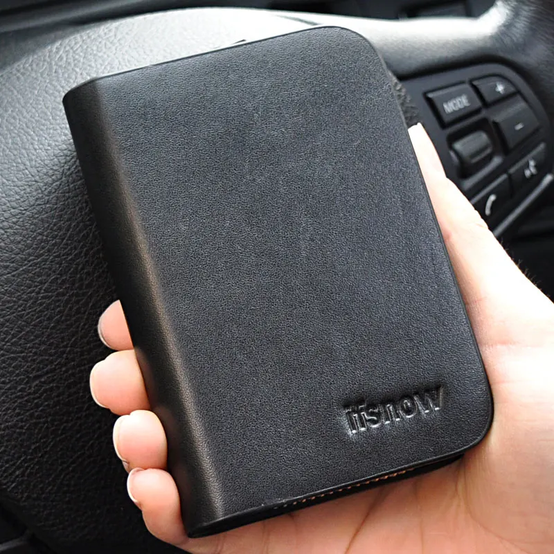 Fashion Men Genuine Leather Black Key Wallet Zip Around Credit Card Holder multi function font b