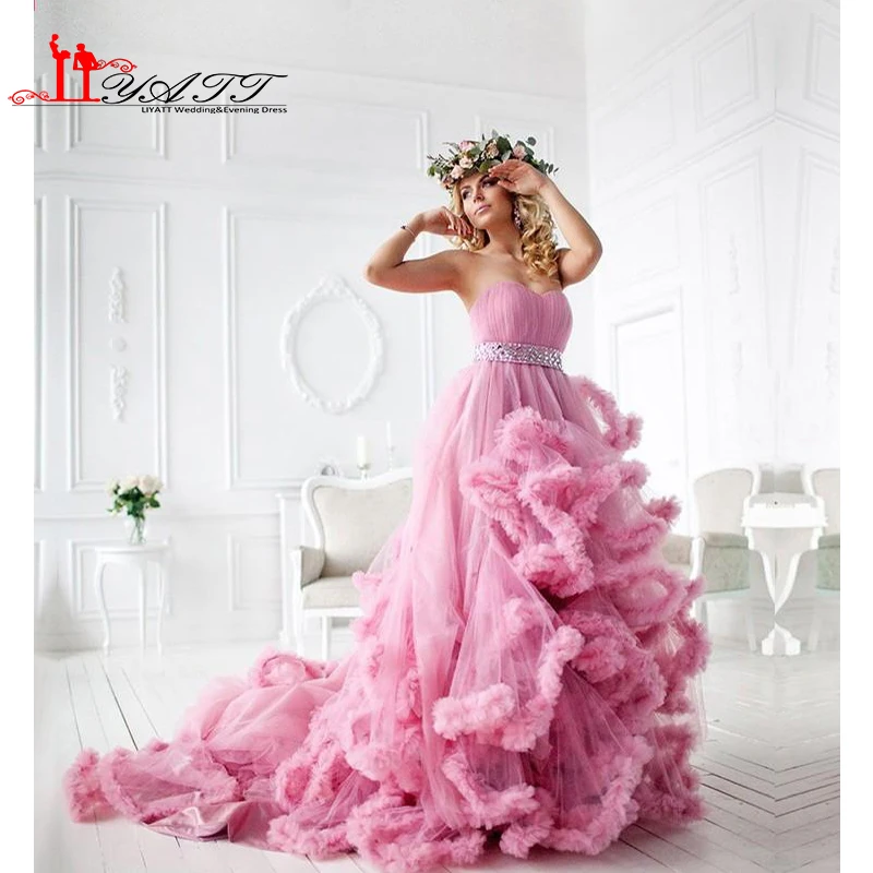 2017 Nuovi Vestiti Da Sera Bianco/Borgogna/Rosa/Fucsia/Blu Senza Spalline  Ruffles Nube Vestito Da Sposa In Pizzo up Corte Dei Treni Abiti Del  Partito|dress 3x|dress taggown dress up - AliExpress