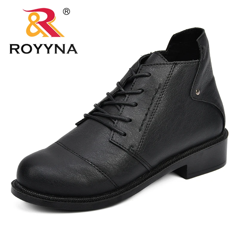 

ROYYNA Size35-41 2018 New Popular Women Boots Spring Autumn Casual Shoes Lace Up Women Ankle Boots Comfortable Lady Leisure Shoe