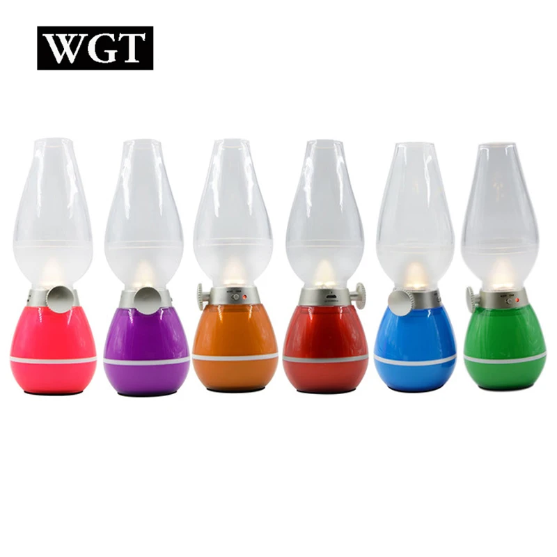 

WGT USB Rechargeable LED Night Light Adjustable Blowing Control Kerosene Candle Lamp