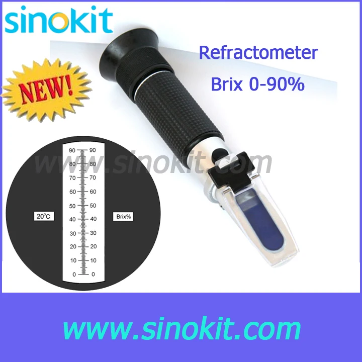 

Free Shipping Single scale 0-90% Brix Professional handheld on scale Refractometer