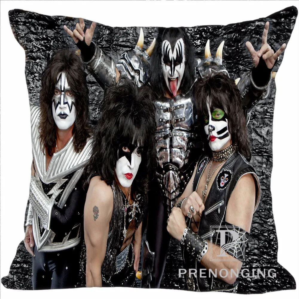 

Custom Pillowcase Cover KISS Band Square Zipper Pillow Cover 20x20cm,35x35cm(one side) 180117#141