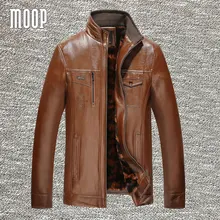 Black brown PU leather jacket men coat winter fleece lined leather motorcycle jacket chaqueta moto hombre veste cuir homme LT774