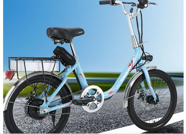 Sale Electric Scooter 48V 250W 20 Inch Two Wheels Electric Bicycle Portable Orange/Blue Electric Bike Women Adults 20