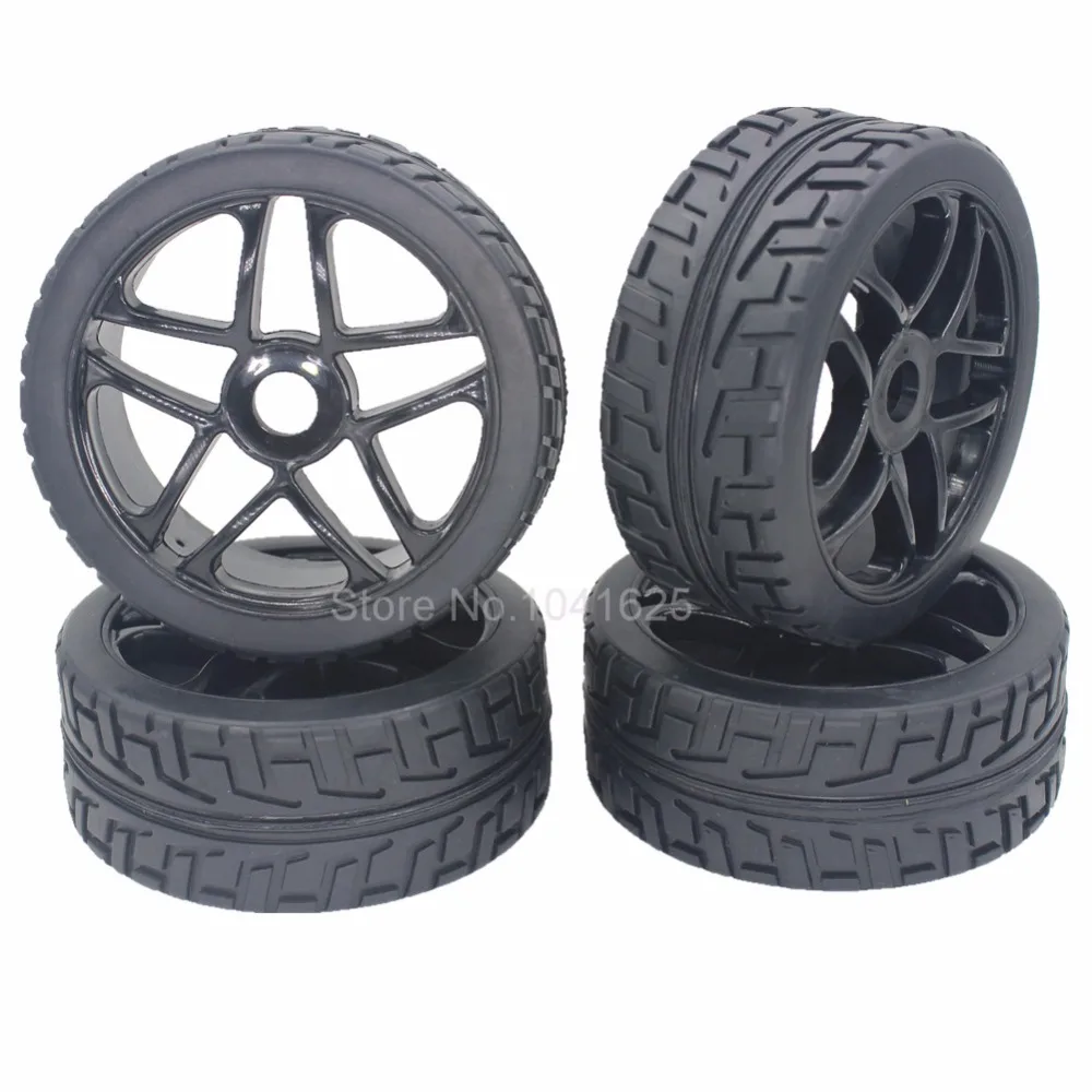 4 Pieces 1 8 Buggy Tires Wheels Rims 17mm Hub For Off Road RC Car HPI
