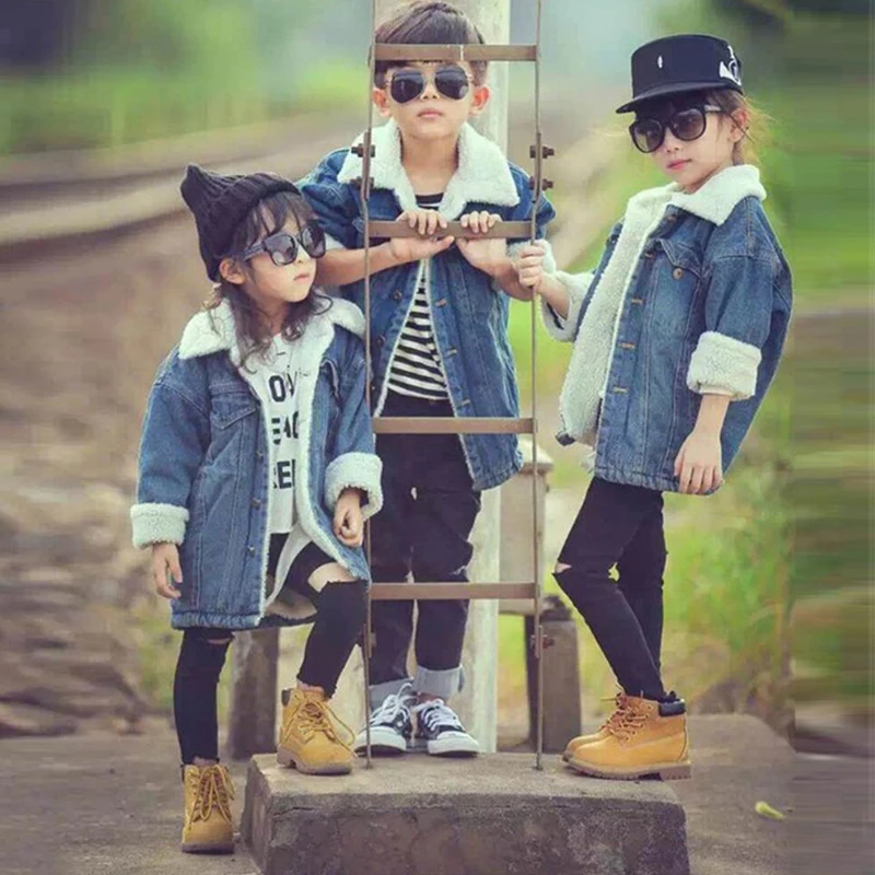 

Thick Warm Kids Denim Jackets 2018 New Autumn Winter Children Outerwear 3 4 5 6 7 8 9 10 Year Boys Girl Windproof Coats