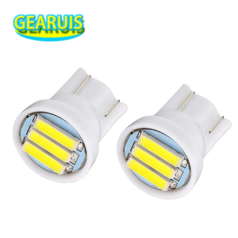 

100X T10 3 SMD 7014 LED 3SMD 7020 1W White Blue Red Green Yellow W5W LED Wedge License Plate Light Lamp Car Light Source 12V DC