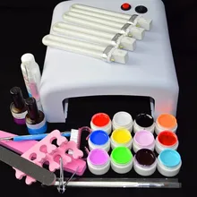 Базовый инструмент для нейл-арта 36 Вт УФ-лампа и 12 цветов УФ-гель для ногтей инструменты для маникюра