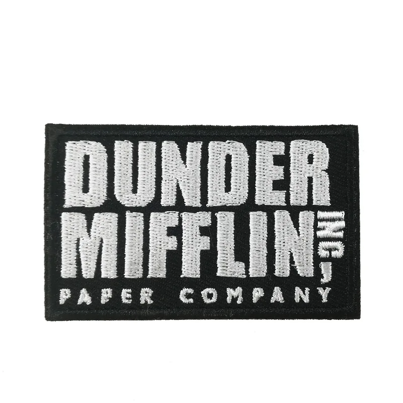 Dander Mifflin inc. офис, ТВ-шоу, вышитая железная футболка с нашивкой, аппликация в готическом стиле