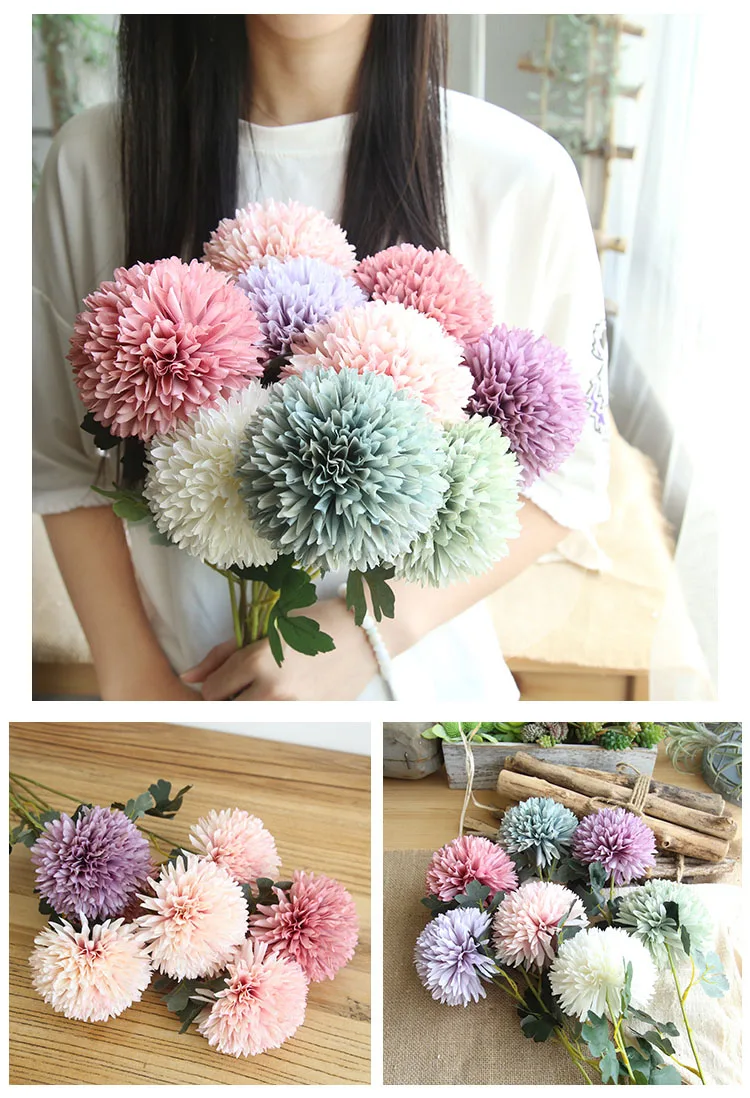 artificial flowers ball pompom  (18)