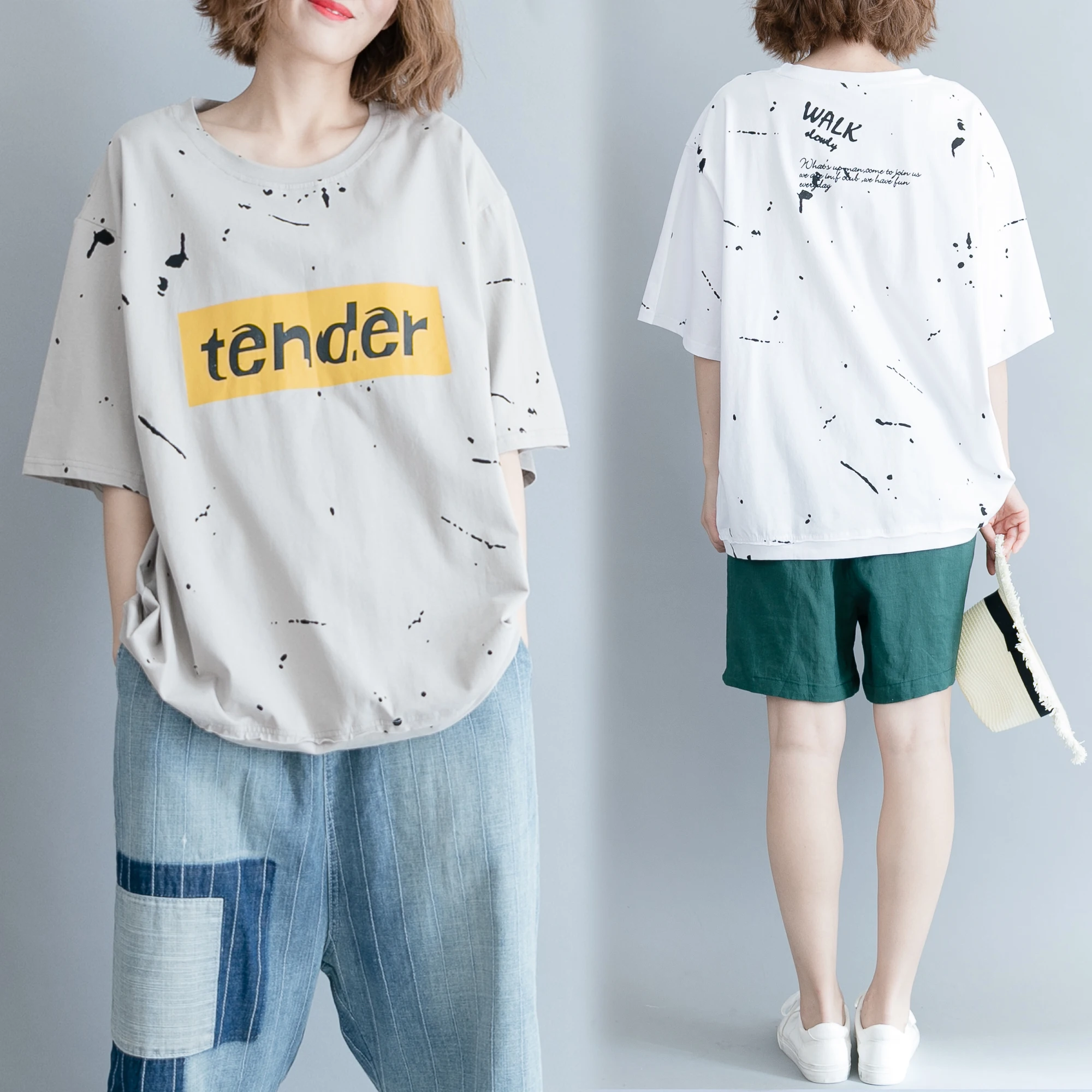 

Women Summer Fashion Brand Korea Style Letter Print Short Sleeve T-shirt Female Casual Loose Thin Oversize Tee Tshirts 100KG
