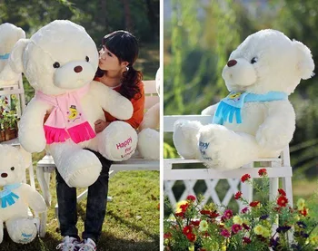 

free shipping Stuffed toy happy for lovers bear plush toy scarf bear doll Christmas gift w1442