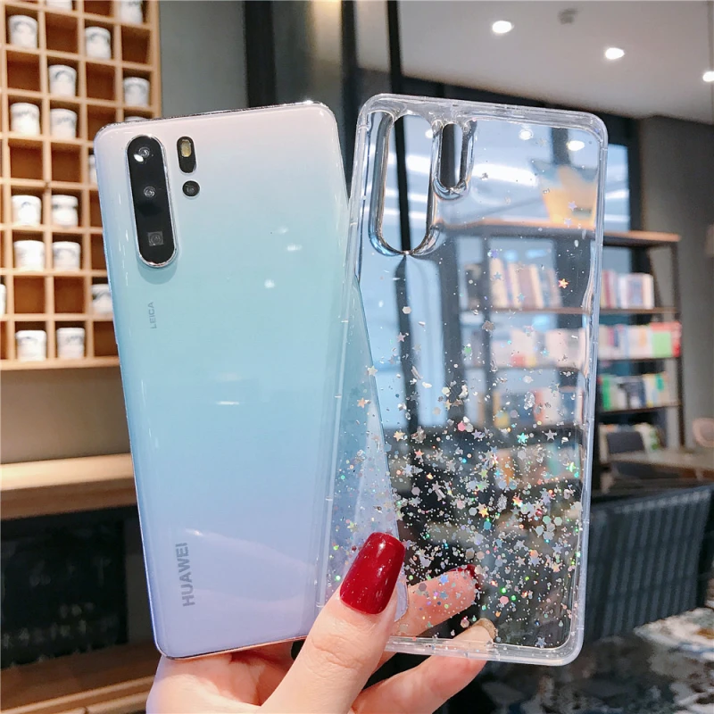 Мягкий силиконовый чехол для Huawei Mate 20 P10 P20 P30 Pro P Smart honor V 10 Lite Nova 3i 3e 4e блестящий с