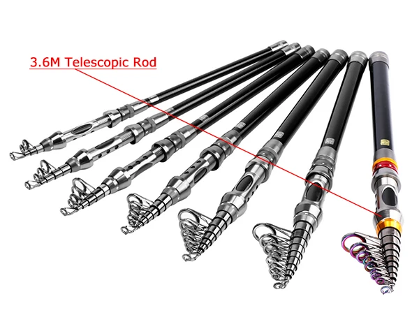 Goture Удочка Combo 1,8 M-3,6 M углеродное волокно телескопическая удочка+ спиннинговая катушка GT4000 Морская Лодка Рок Рыболовный набор - Цвет: 3.6M Telescopic Rod