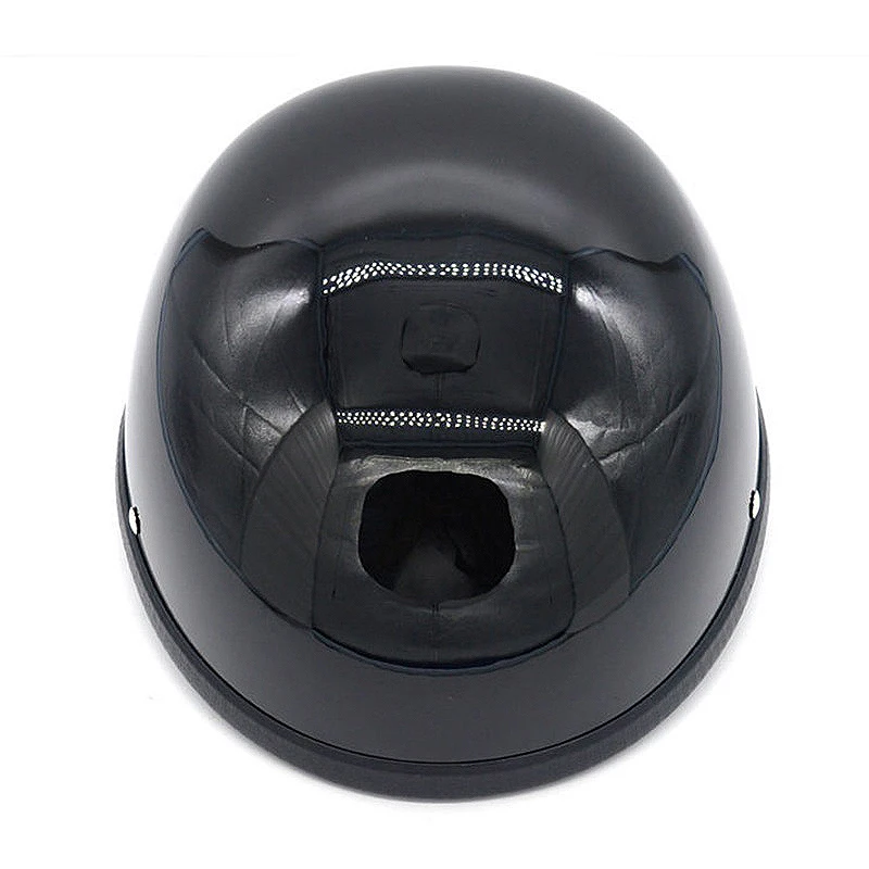 Мотоциклетный шлем с черепом, винтажный шлем на половину лица, ретро немецкий стиль, чоппер Крузер, яркий черный