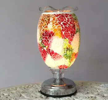 

light Colorful complex antique table lamp mosaic burner plug wedding oil light DF111