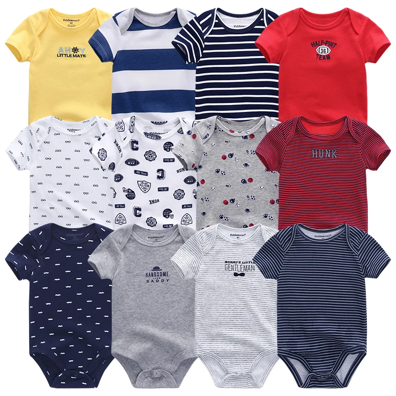 Ropa de bebé 5 unids/lote de manga corta de bebé niñas 12 m Ropa de bebes de algodón recién nacido bebé chicos mono y ropa de pijamas