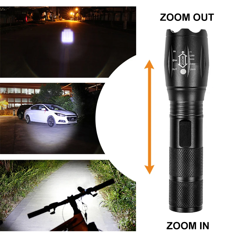 4000 люменов T6 светодиодный велосипедный светильник, масштабируемый велосипедный флэш-светильник фонарь, перезаряжаемый источник питания 18650/AAA передний велосипедный головной светильник