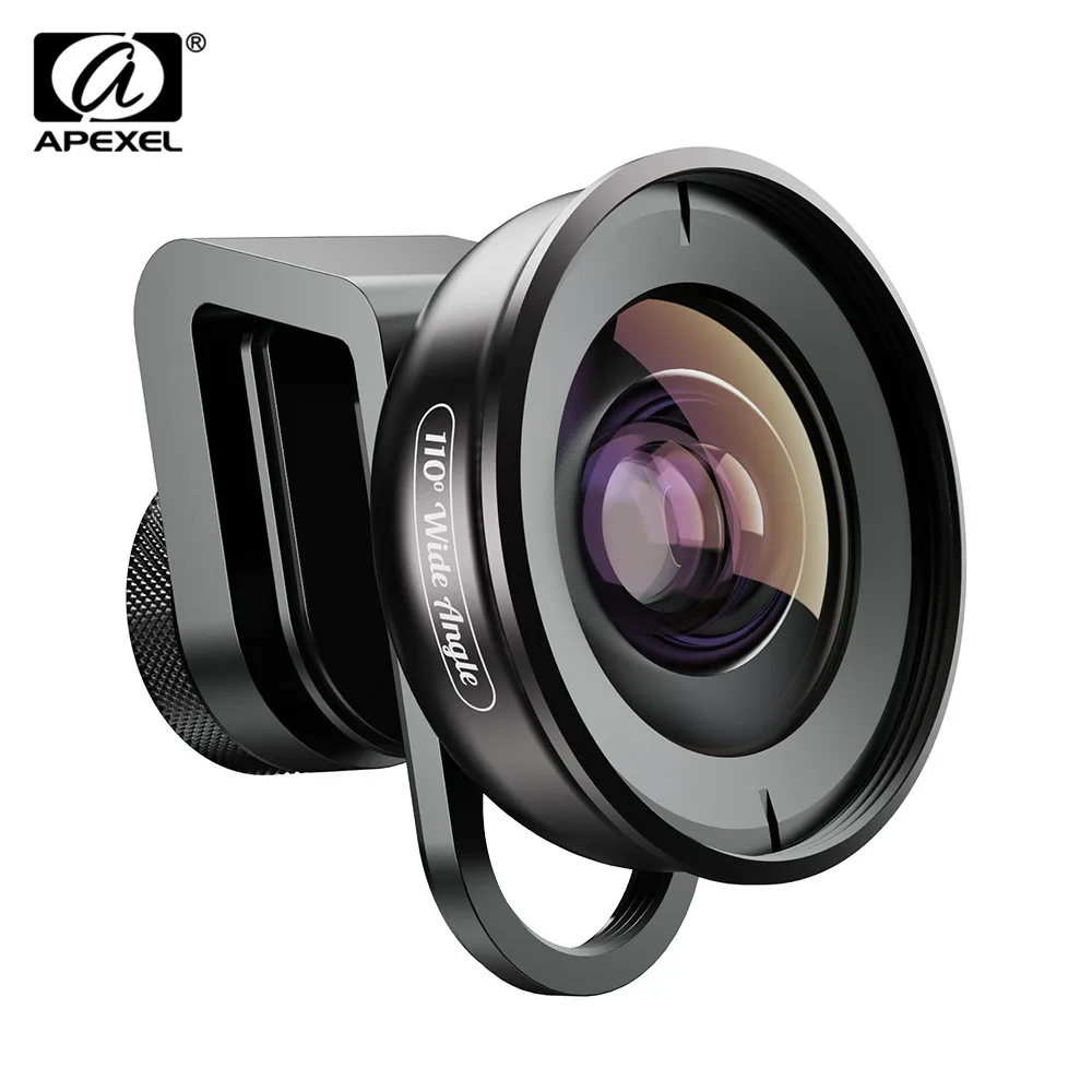 APEXEL 5в1 объектив для камеры телефона HD 110 градусов широкоугольный двойной