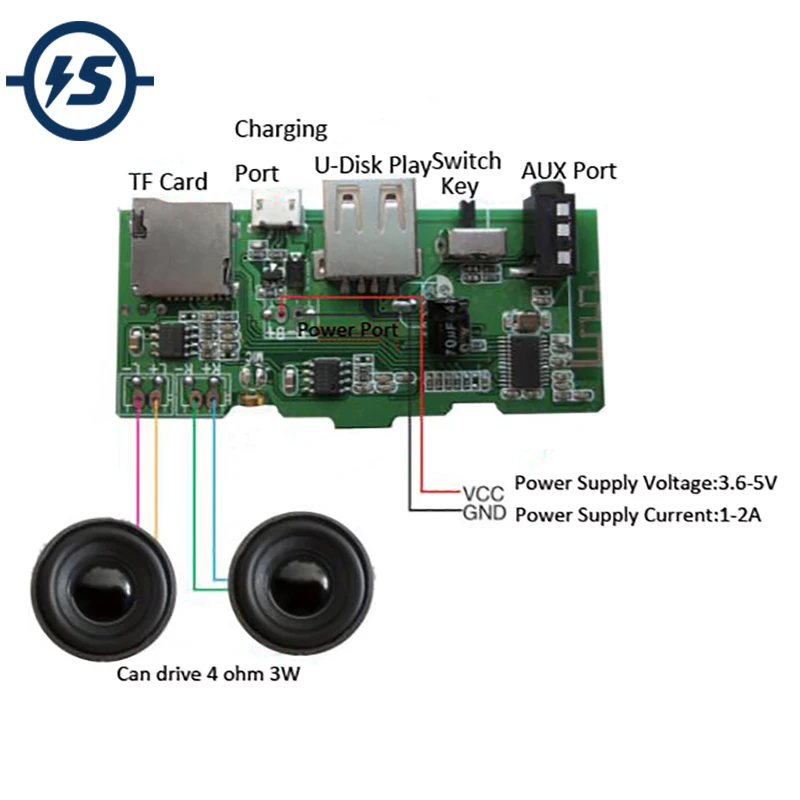 

MP3 Decoder Board Wireless Bluetooth Audio Receiver Module 2x3W U-Disk AUX FM TF Card MP3 Player