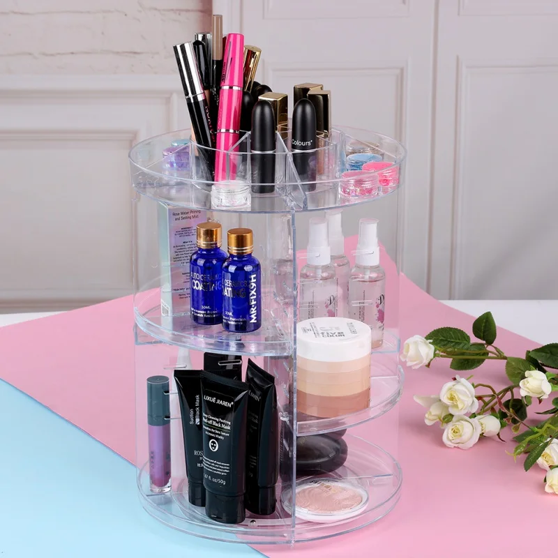 

Makeup Organizer Box Brush Holder 360-degree Rotating Organizer Case Jewelry Makeup Cosmetic Storage Box Makeup kit