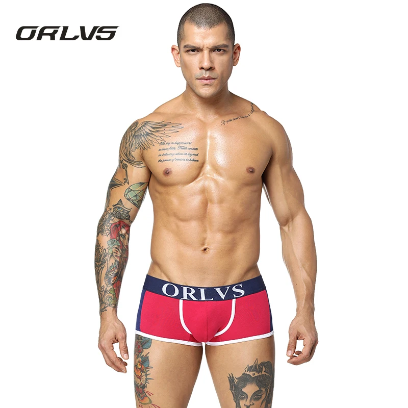 ORLVS Cockcon Sexy Men Underwear Men U Convex Pouch Shorts Cueca Boxer