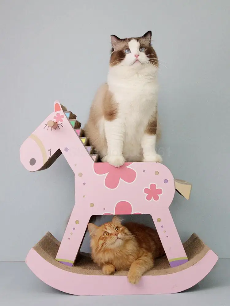 Большая троянская Когтеточка для кошек коготь игрушка для кошек износ из гофрированной бумаги для кота альпинистская рама захватная колонна