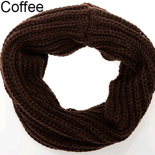Мода унисекс зима теплый знак бесконечности кабель вязаный хомут шеи длинный шарф шаль