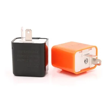 

12V 2-Pin Adjustable Frequency LED Turn Signals Flasher Relay Fix Motorcycle Motorbike Hyper Indicator Flash New X2
