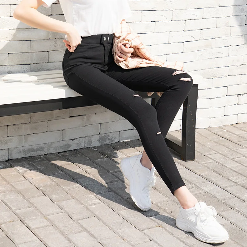 women's pants women summer high waist women pants thin broken hole pencil pants big push size women's trousers pantalones mujer women's pants women summer high waist women pants thin broken hole pencil pants big push size women's trousers pantalones mujer