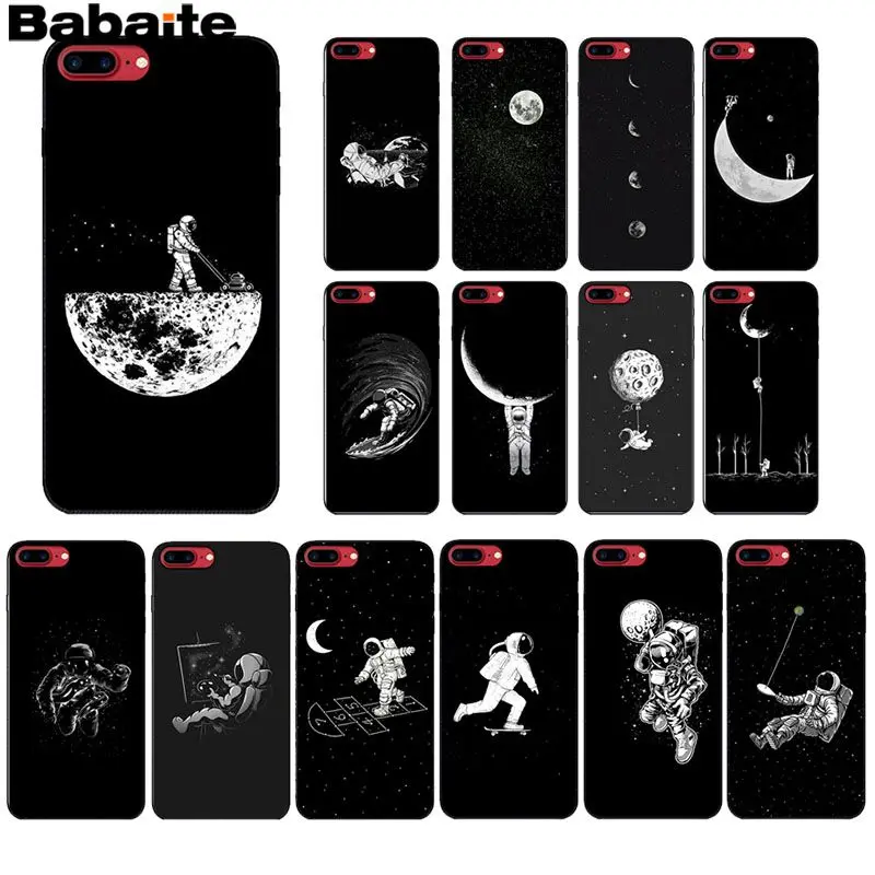 

Babaite Space Moon Astronaut Pattern Soft Phone Accessories Cell Phone Case for iPhone 6S 6plus 7 7plus 8 8Plus X Xs MAX 5 5S XR