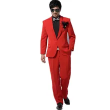 Одежда высшего качества красные мужские Костюмы блейзер с Брюки для девочек черный максимумом нагрудные жениха Смокинги для женихов свадебный костюм(куртка+ Брюки для девочек