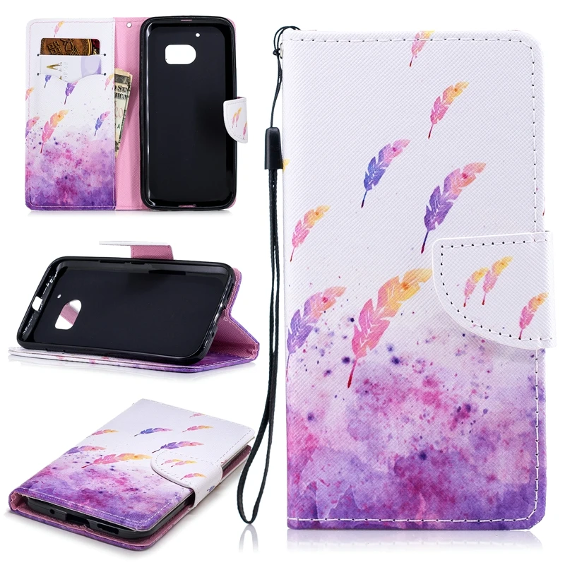 Luxury Butterfly Leather Phone Case For HTC One M10 Cute Cartoon Animal Cat Lion Wallet Cover Etui |