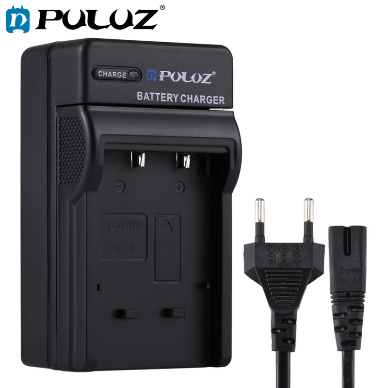 

PULUZ EU US Plug Battery Charger with Cable Car Charger For Nikon EN-EL3 5 10 12 14 15 19 Battery
