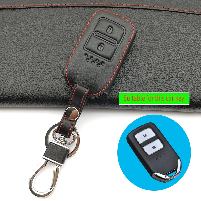 Горячая Распродажа кожаный чехол для ключей автомобиля брелок капот подходит для электронный контроллер дросселя для Honda Civic CRV Crad V Accord Pilot Shell протектор 4 кнопки