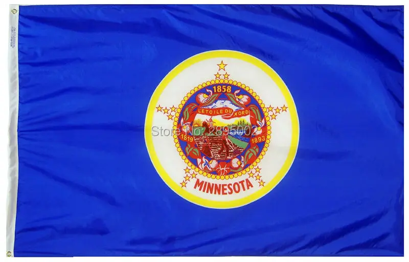 Minnesota State Flag Polyester grommets 3 x 5 Banner metal holes Flag