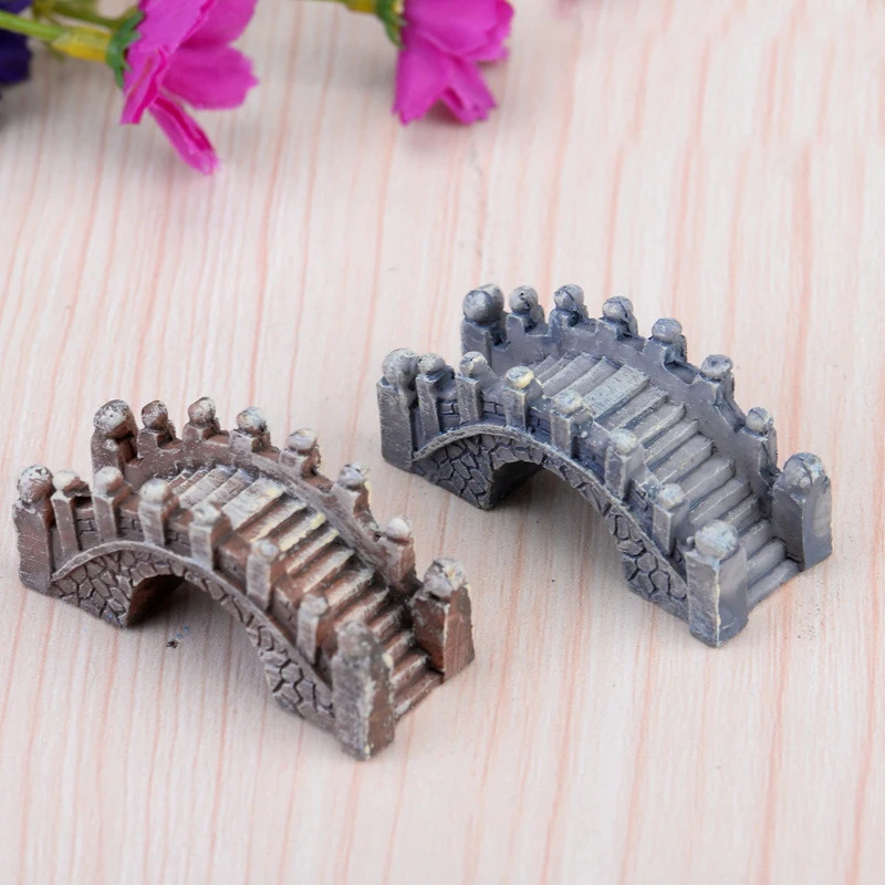 

Stone Bridge Figure Decorative Mini Fairy Garden Cartoon Building Statue Miniature Ornaments Resin Micro Landscape Decoration