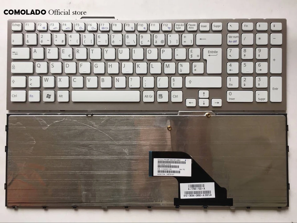 FR French laptop keyboard For SONY VPC-F11 F12 F13 F21 F22 F136 F138 F117 F170 white with frame keyboard FR Layout