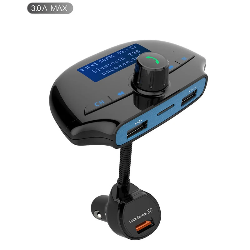 

1.4" Large Screen Car MP3 Audio Player Bluetooth Car Kit FM Handsfree Calling 5V 3.1A Dual USB Phone Charger Support QC 3.0
