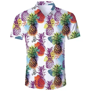 

Men Tops Mens Fashion Print Short Sleeve Casual Shirt Top Blouse